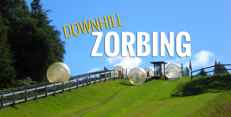 Zorbing down a hill